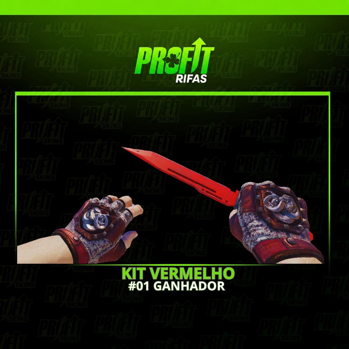 KIT VERMELHO | FACA + LUVA | #01 GANHADOR